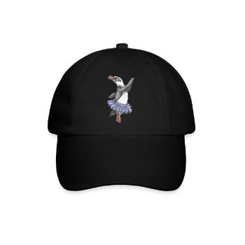 Pinguin Ballerina Ballett Tanz - Baseballkappe - Schwarz/Schwarz - Vorne