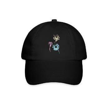 Bunte Blumen der Freundschaft - Baseballkappe - Schwarz/Schwarz - Vorne