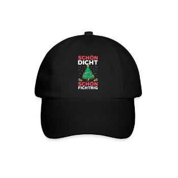 Weihnachtsmann Fichten Weihnachtsbaum Weihnachten - Baseballkappe - Schwarz/Schwarz - Vorne