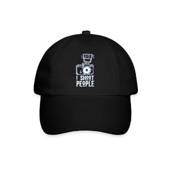 I Shoot People – Lustiger photographen Spruch - Baseballkappe - Schwarz/Schwarz - Vorne