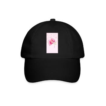 Bouquet de fleurs aquarelles roses - Casquette classique - noir/noir - Devant