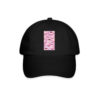 Bouquet de fleurs aquarelles roses - Casquette classique - noir/noir - Devant