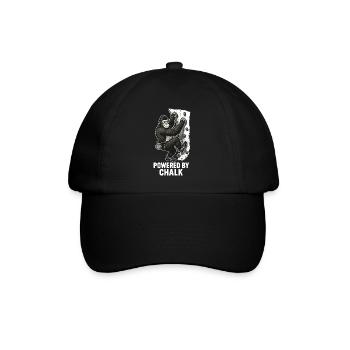 Gorilla Bouldering – Powered by Chalk Saying - Baseball Cap - black/black - Front
