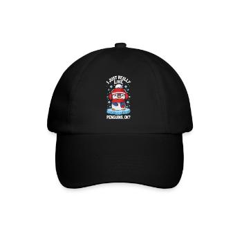 Penguins I Just Really Like Penguins - Baseball Cap - black/black - Front