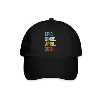 10 Years Epic Since April 2013 10th Birthday - Baseball Cap - black/black - Front