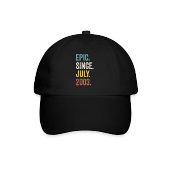20 Years Old Epic Since July 2003 20th Birthday - Baseball Cap - black/black - Front