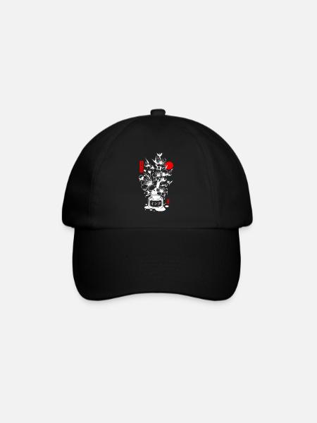Encre cerisier japonais - blanc - Casquette classique - noir/noir