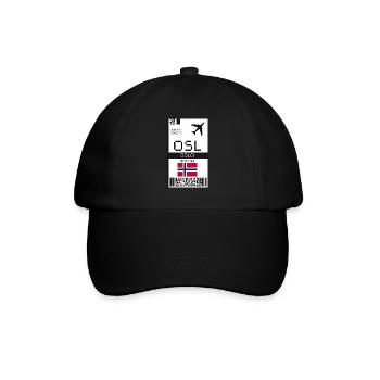 Oslo, Norvège Carte d’embarquement - Billet d’aéroport OSL - Casquette classique - noir/noir - Devant