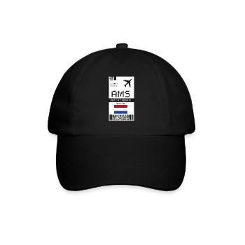 Carte d’embarquement pour Amsterdam, Pays-Bas - Billet AMS - Casquette classique - noir/noir - Devant