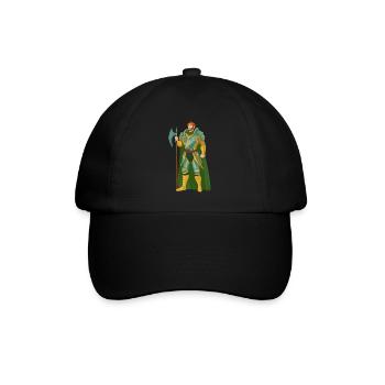 Guerrier Cheveux Roux Or Vert Chevalier Moyen Âge - Casquette classique - noir/noir - Devant
