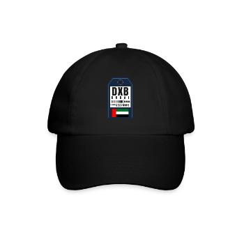 Carte d’embarquement Dubaï - Airport Ticket DXB - Casquette classique - noir/noir - Devant