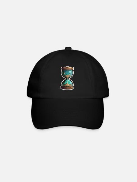 Sanduhr, Sand Glas, Uhr, Countdown, Sandglas, Zeit - Baseballkappe - Schwarz/Schwarz