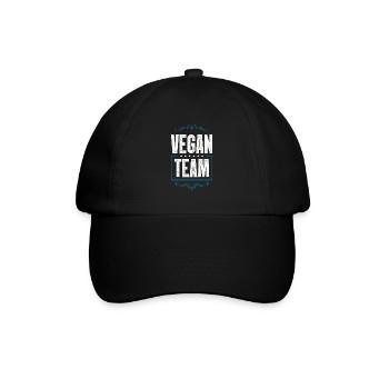 Vegan Team - Baseballkappe - Schwarz/Schwarz - Vorne