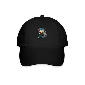 Cyber dystopic No102 - Baseballkappe - Schwarz/Schwarz - Vorne