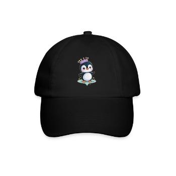 Pingouin Kawaii de dessin animé mignon avec une couronne mignonne - Casquette classique - noir/noir - Devant
