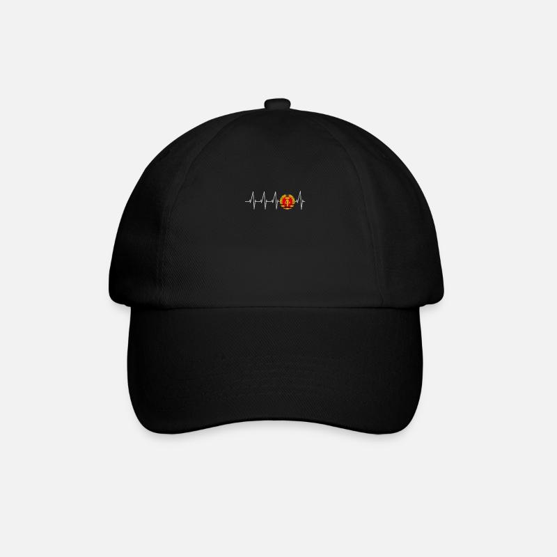 Original Ossi: Ossi-Kult DDR Herzschlag Herzlinie - Baseballkappe - Schwarz/Schwarz