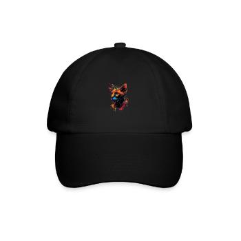 Abyssinian Cat Colorful Gaze - Baseballkappe - Schwarz/Schwarz - Vorne