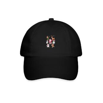 Dabbing Santa Elf Friends Christmas Squad Pajama - Baseball Cap - black/black - Front