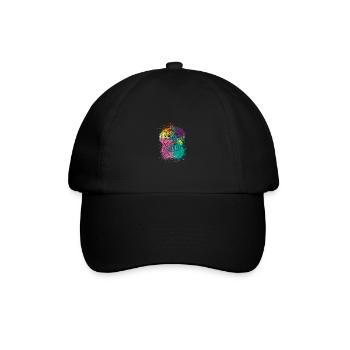 Colorful Splash Art Dog Lover Yorkie - Baseball Cap - black/black - Front