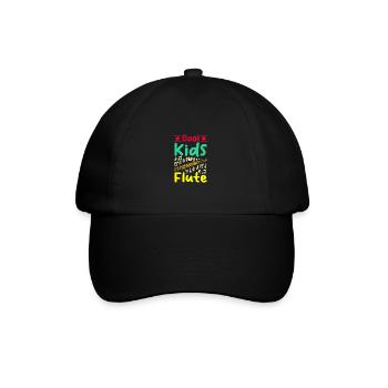 For children, cool kids play flute - Baseball Cap - black/black - Front