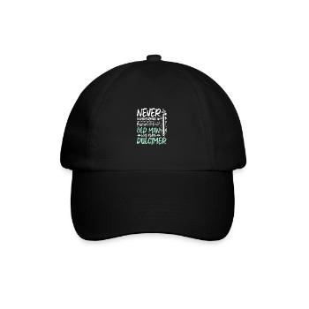 Never underestimate an old man who plays dulcimer - Baseball Cap - black/black - Front