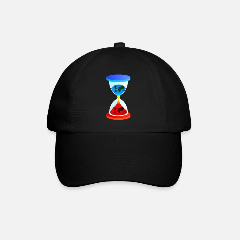 hourglass, climate change, global warming, sanduhr - Baseballkappe - Schwarz/Schwarz