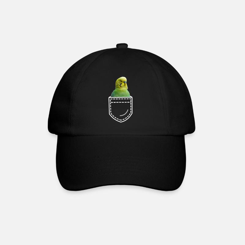 Vogel Wellensittich - Baseballkappe - Schwarz/Schwarz
