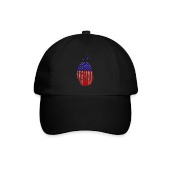 USA Fingerprint - Baseball Cap - black/black - Front