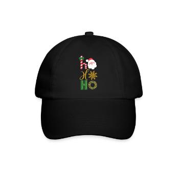 Ho Ho Ho Weihnachten Ikonen - Baseballkappe - Schwarz/Schwarz - Vorne