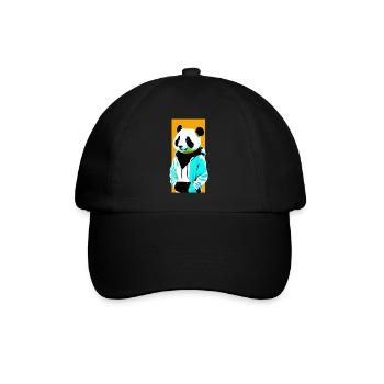 Panda en sweat à capuche - Casquette classique - noir/noir - Devant