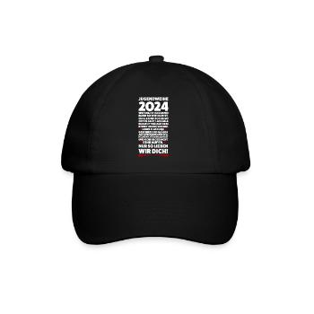 Jugendweihe 2024 Jugend Erwachsen Werden Geschenk - Baseballkappe - Schwarz/Schwarz - Vorne