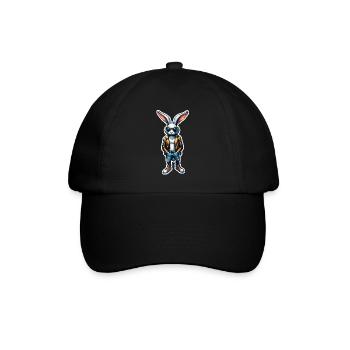 Easter bunny cool with sunglasses - Baseball Cap - black/black - Front