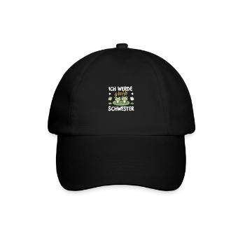Große Schwester Frosch-Motiv Schwangerschaft - Baseballkappe - Schwarz/Schwarz - Vorne