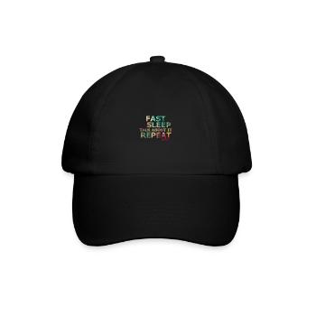Fast sleep talk about it repeat OMAD - Baseball Cap - black/black - Front