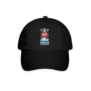 Pinguine Ich Bin Ein Pinguin - Baseballkappe - Schwarz/Schwarz - Vorne