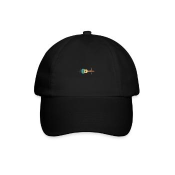 Gitarre Herzschlag - Baseballkappe - Schwarz/Schwarz - Vorne