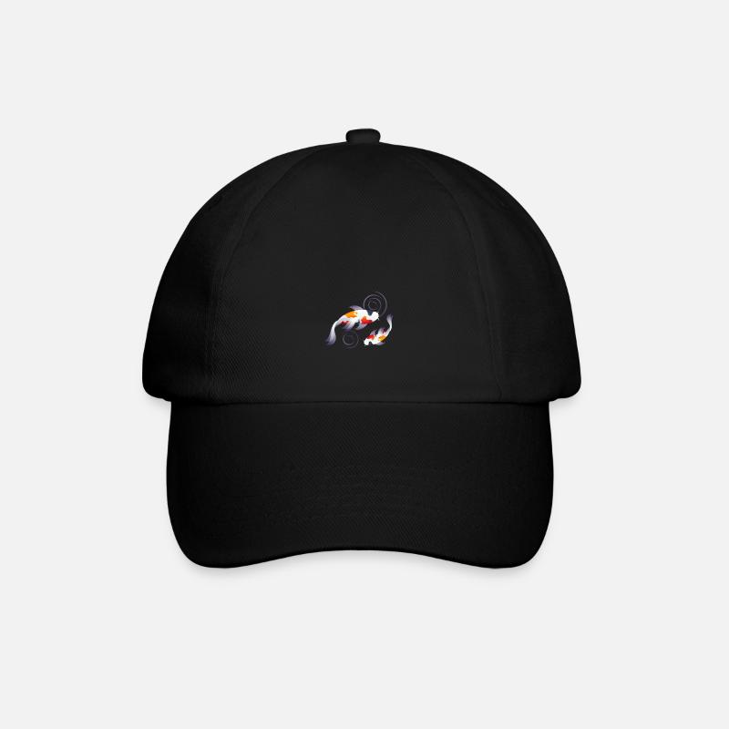 Koi Karpfen Teich - Baseballkappe - Schwarz/Schwarz