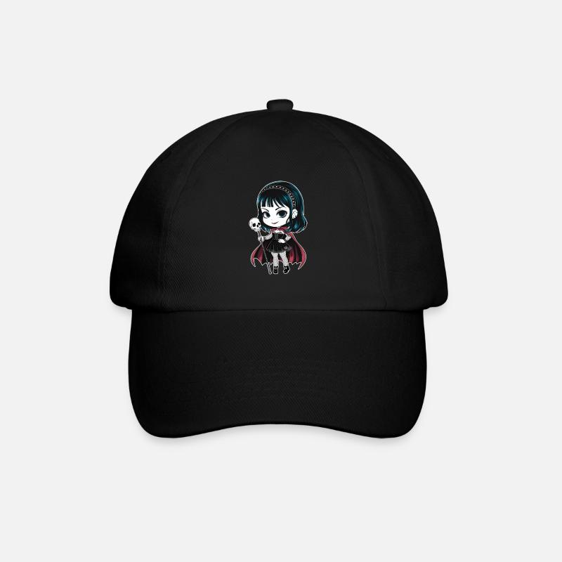 Chibi Goth Girl - Baseball Cap - black/black