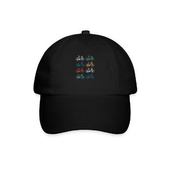 Road bike retro bike - Baseball Cap - black/black - Front