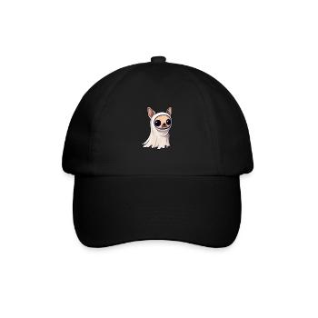 Chihuahua Hund Halloween Lustig Geist - Baseballkappe - Schwarz/Schwarz - Vorne
