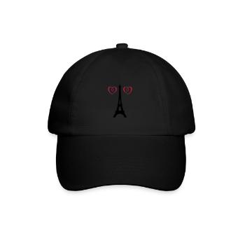 eiffel tower love - Baseballkappe - Schwarz/Schwarz - Vorne