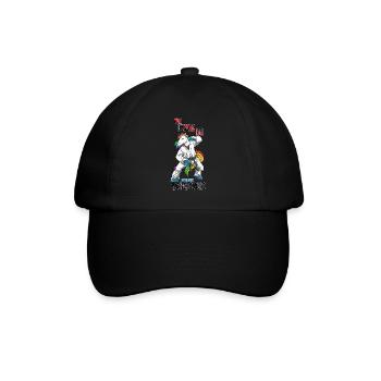 Wütendes Taekwondo-Einhorn - Lustiger - Baseballkappe - Schwarz/Schwarz - Vorne