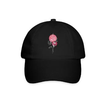 Blumen grafisch - Baseballkappe - Schwarz/Schwarz - Vorne
