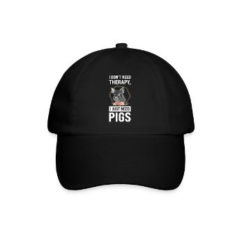 Schweine Schweinefarm Geschenk - Baseballkappe - Schwarz/Schwarz - Vorne