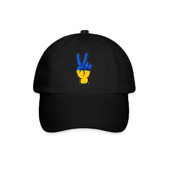 Drapeau de l’Ukraine Symbole de la Victoire De La Paix - Casquette classique - noir/noir - Devant