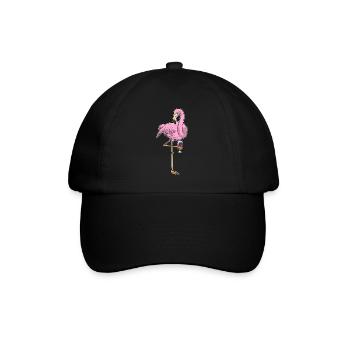 Flamingo Rotwein - Baseballkappe - Schwarz/Schwarz - Vorne