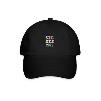 Große Schwester 2023 Big Sis 23 - Baseballkappe - Schwarz/Schwarz - Vorne
