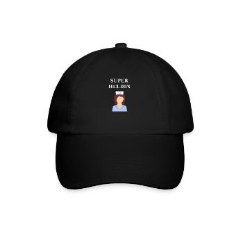 Krankenschwester - Superheldin Geschenkidee - Baseballkappe - Schwarz/Schwarz - Vorne