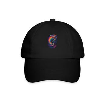 Chemin arc-en-ciel trippant dans les nuages - Casquette classique - noir/noir - Devant