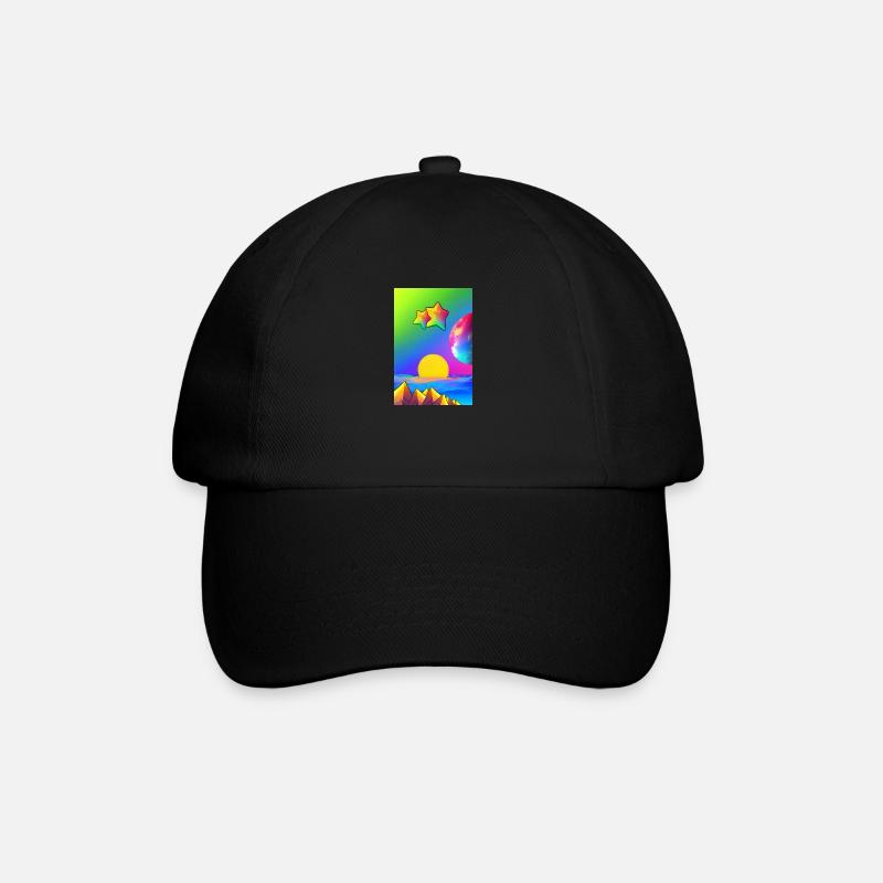 Regenbogenlandschaft - Baseballkappe - Schwarz/Schwarz